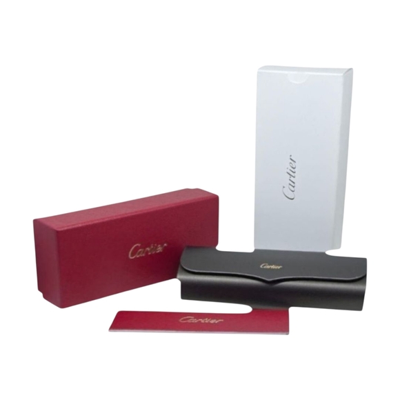 CARTIER Gold and Black Square Sunglasses - Picture 8 of 9